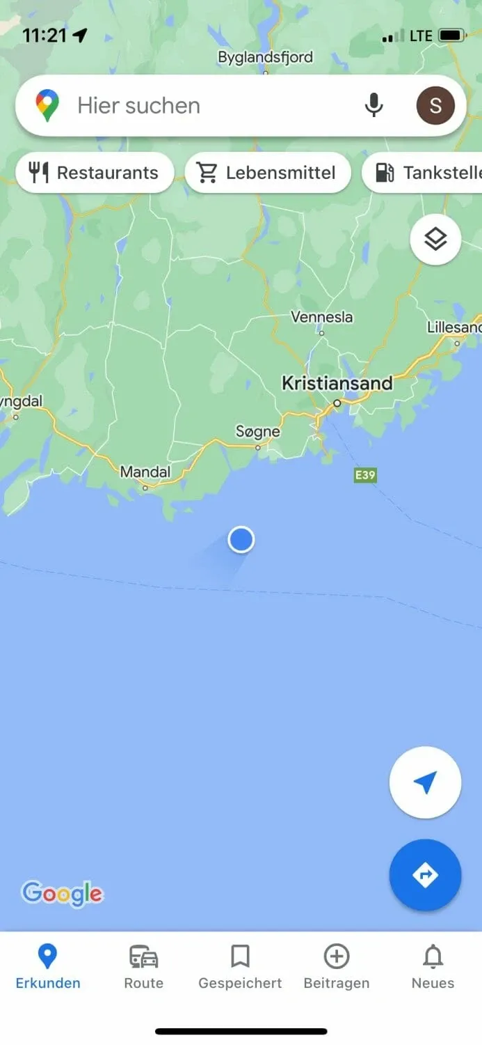 Screenshot GoogleMaps