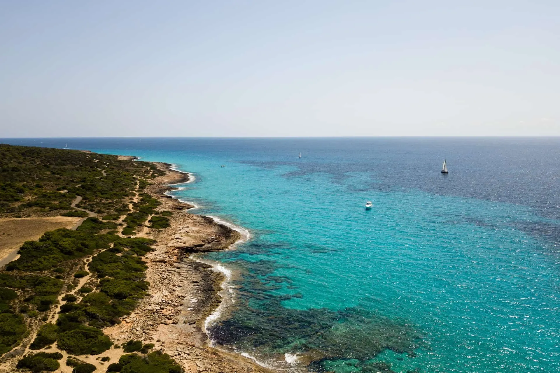 Aufnahme Drohne Küstenwanderung Mallorca