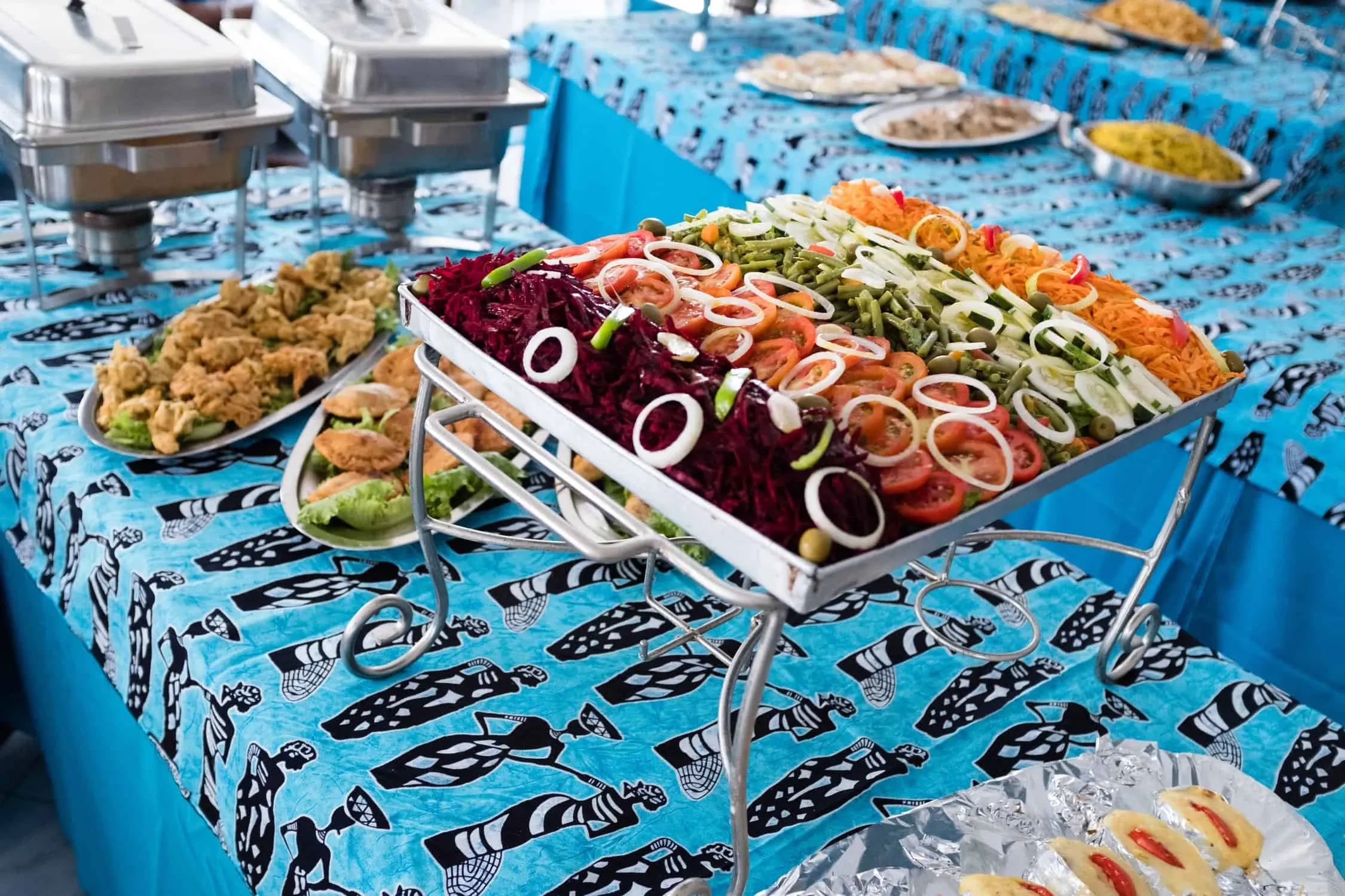 Buffet im Restaurant Chez Loutcha in Calhau Sao Vicente Kapverden