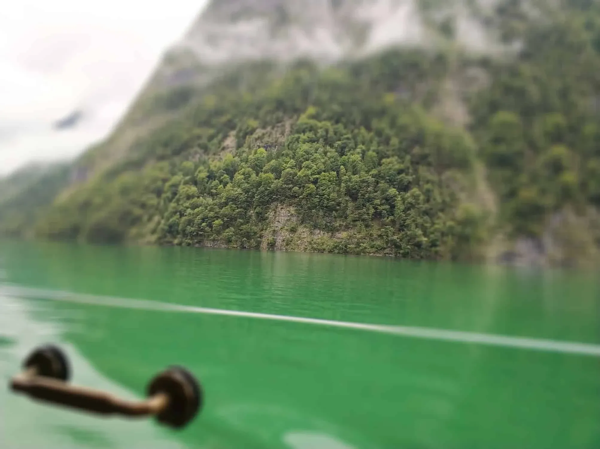 Überfahrt Königssee nach St. Bartholomä Blick aus dem Fenster