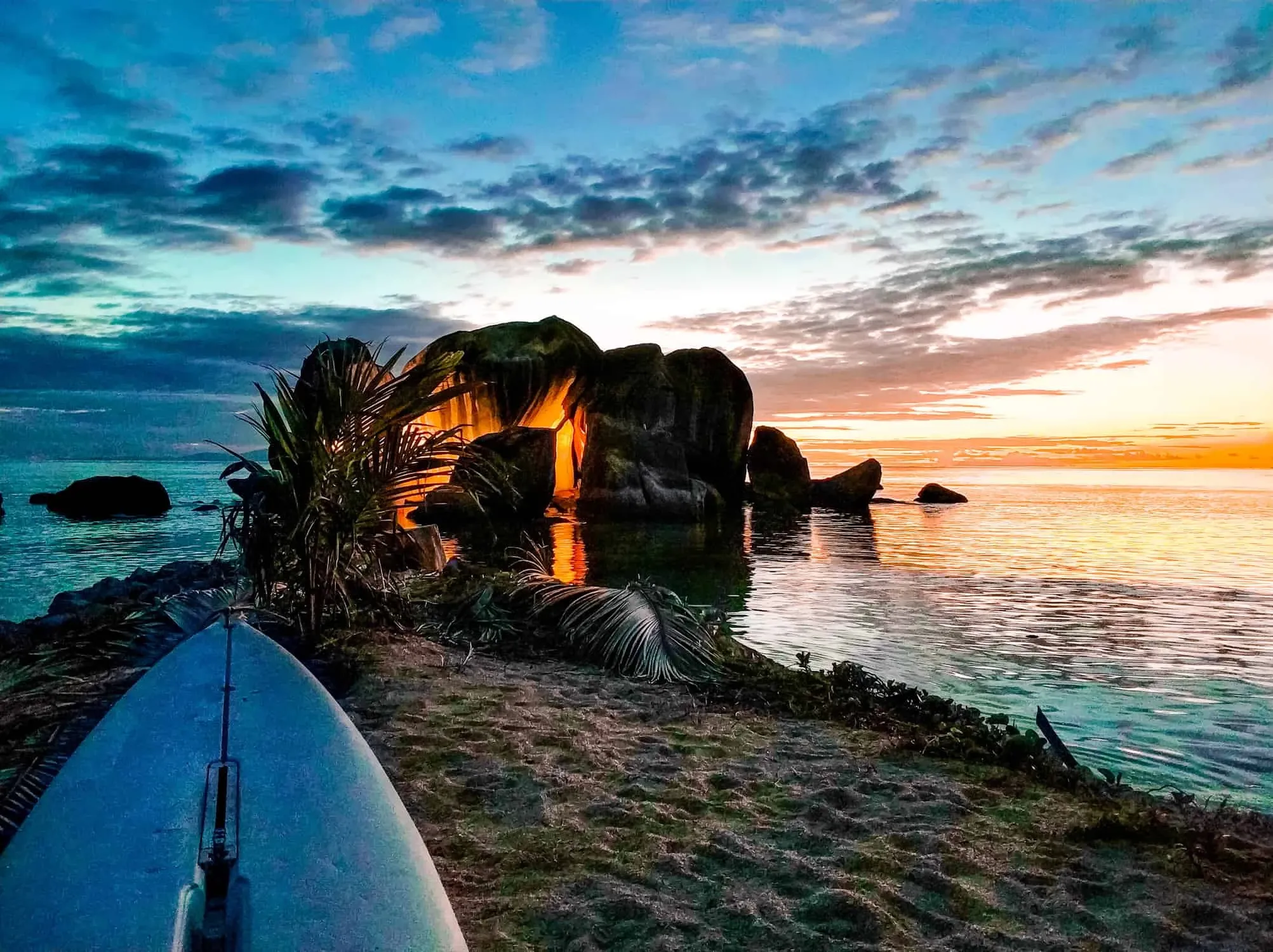 Praslin Seychellen Sonnenuntergang